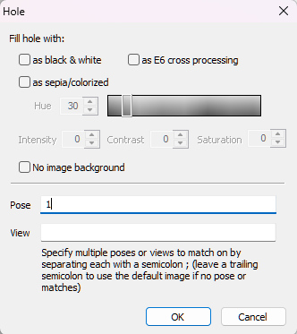 Settings window for filling holes with various options and parameters displayed.