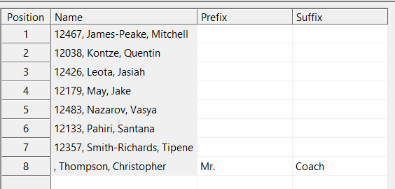 Manually adding a Prefix and Suffix to a group name