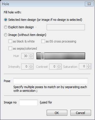 Image holes must be capable of accepting items.