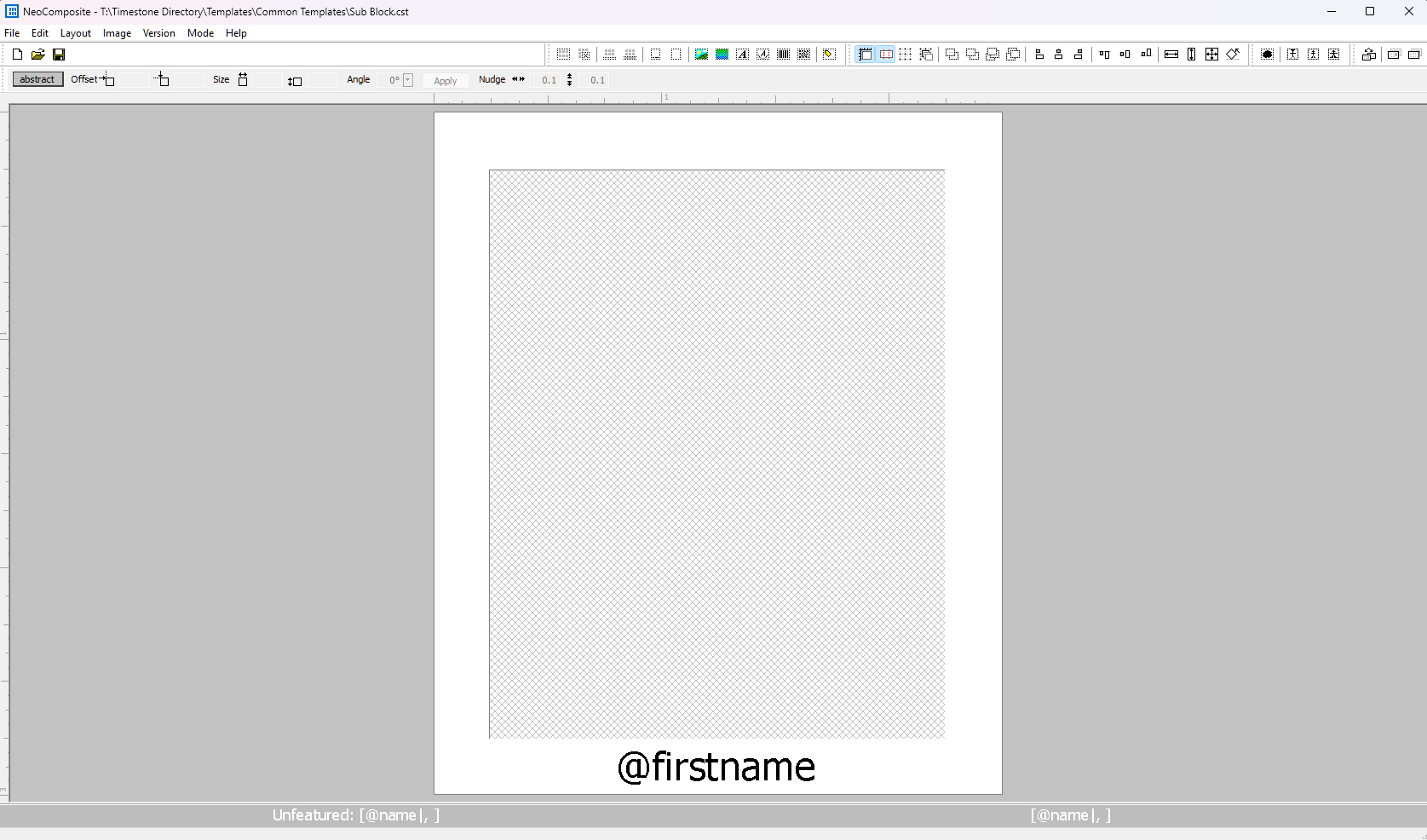 A blank template with a placeholder for a username at the bottom center.