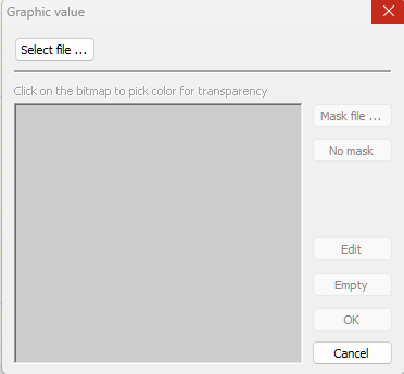 Graphic value selection interface with options for editing and transparency settings.