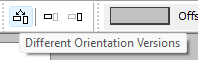 Toolbar options for different orientation versions in a software interface.