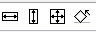 Icons representing various alignment and shape tools for design applications.