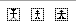 Three distinct symbols representing different concepts or categories in a visual format.
