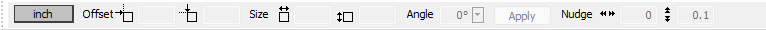 Toolbar displaying measurement options including size, angle, and nudge settings.