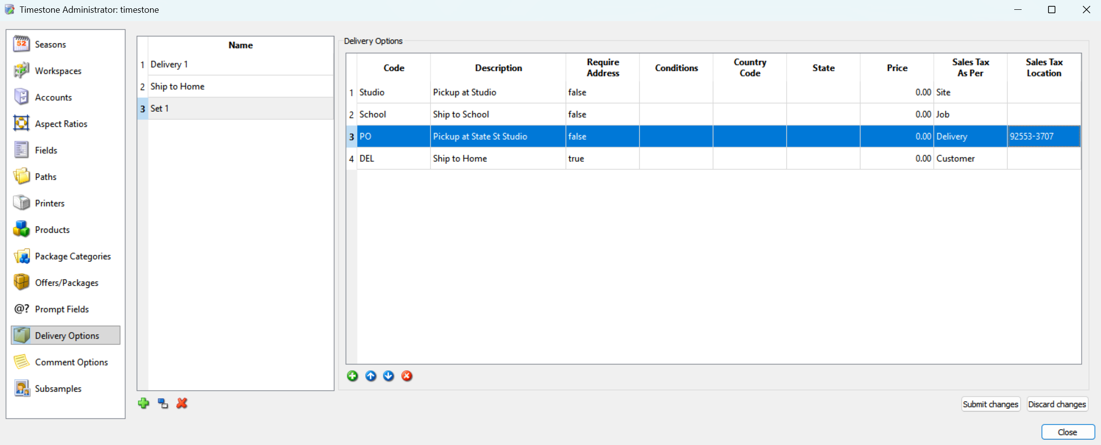 Delivery options including pickup and shipping methods for various locations are displayed.