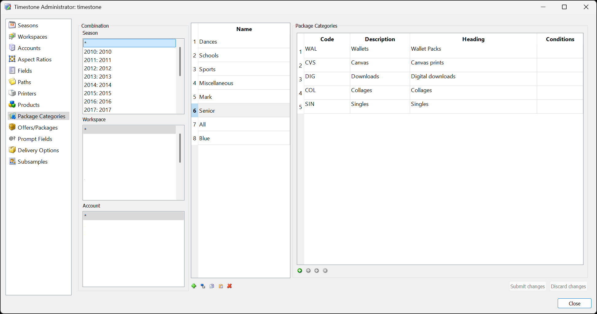 A simple package category in tsAdmin