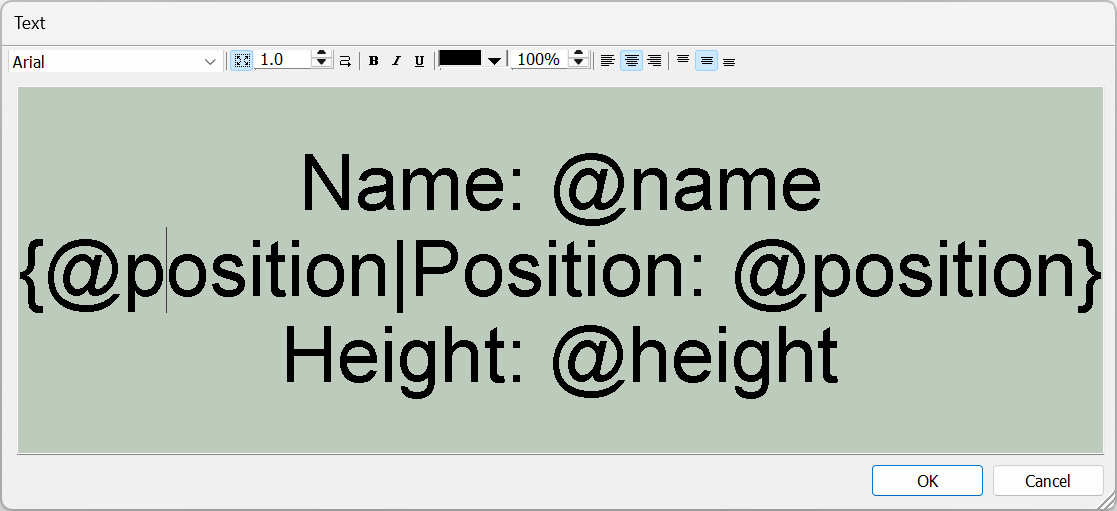 Adding a conditional text statement