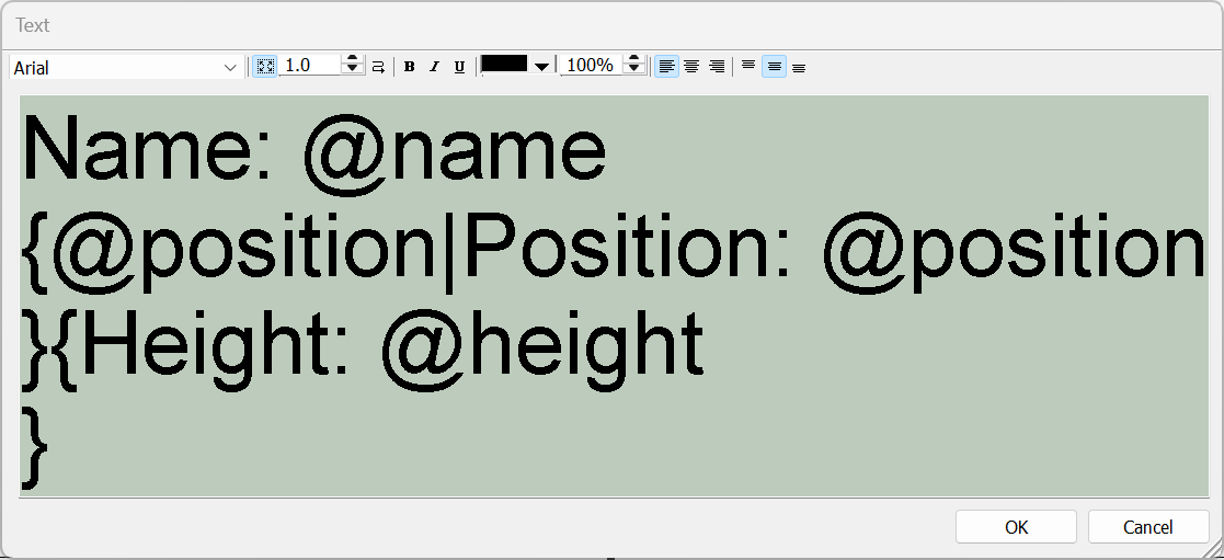 Conditional text for two fields