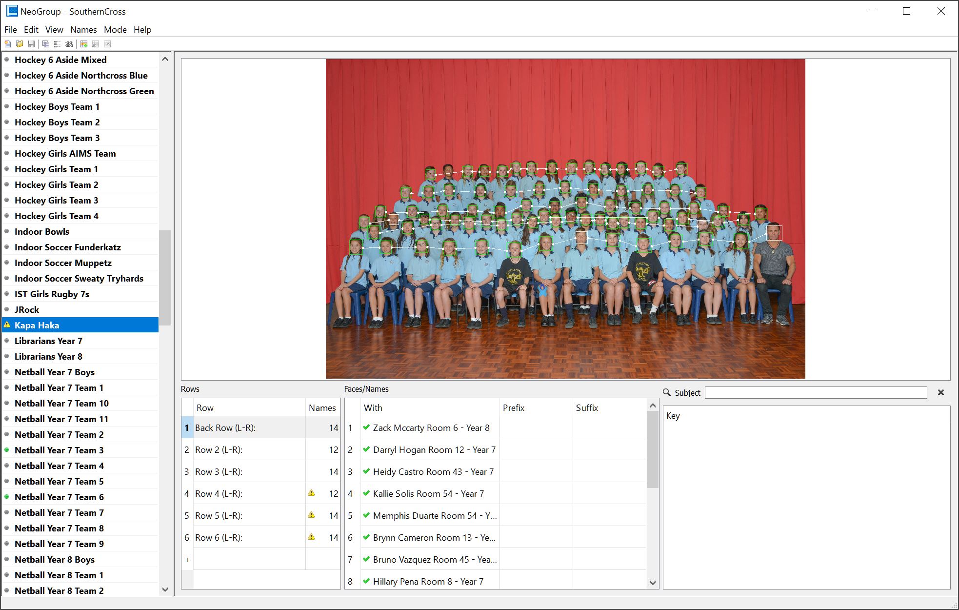 A face not found (detected) in a large group photo