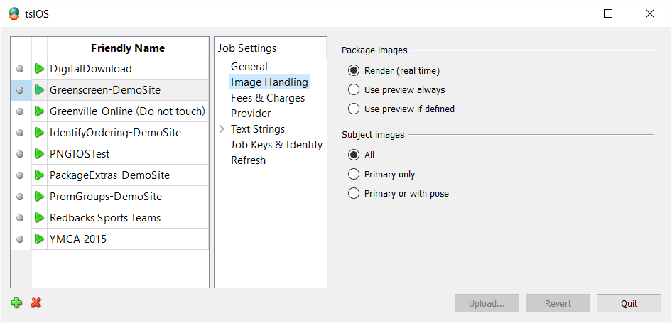 Image handling options in tsIOS