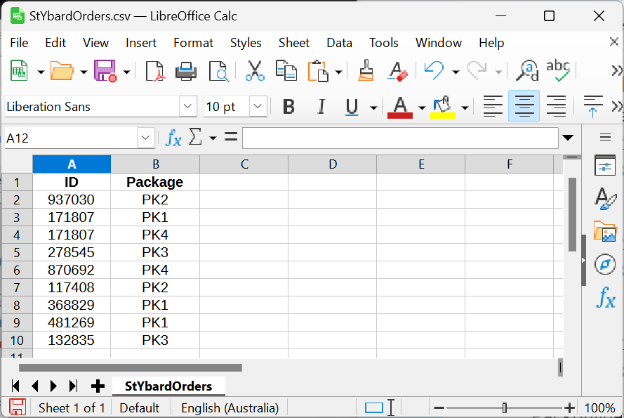 Multiple packages for a subject on two lines