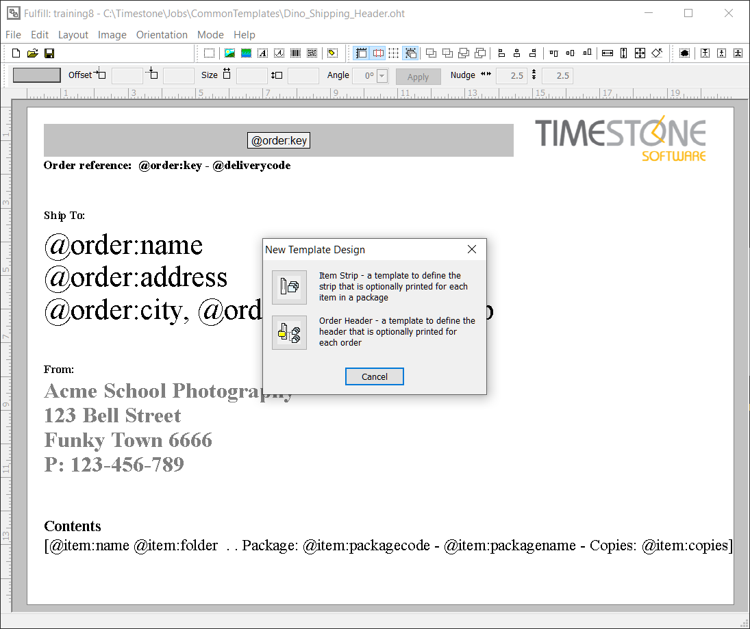 Starting a new order header in Fulfill