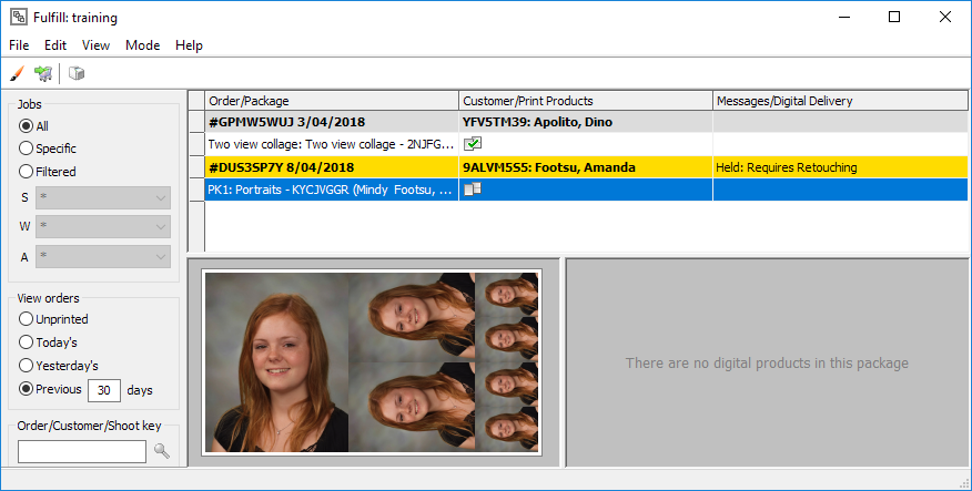Fulfill showing a held order