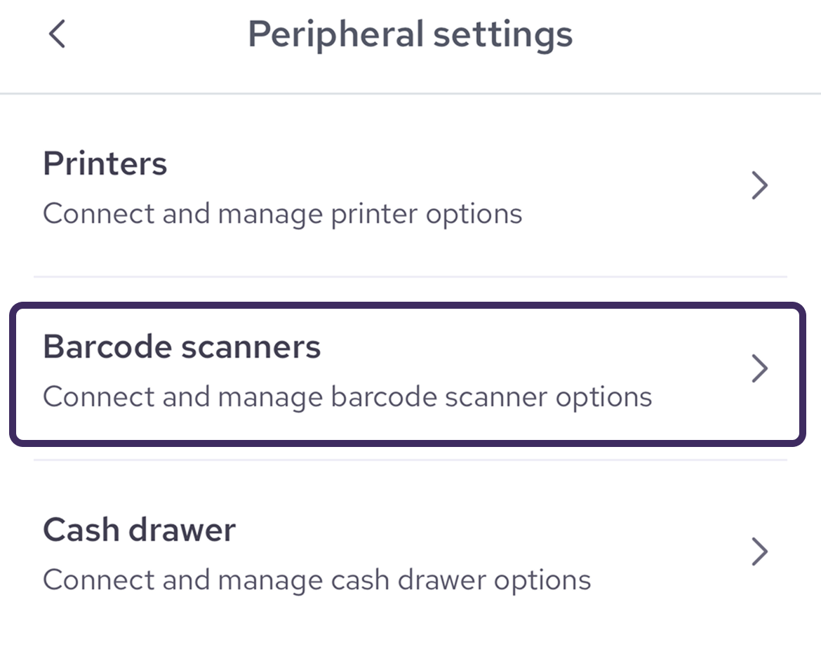 Barcode scanners option