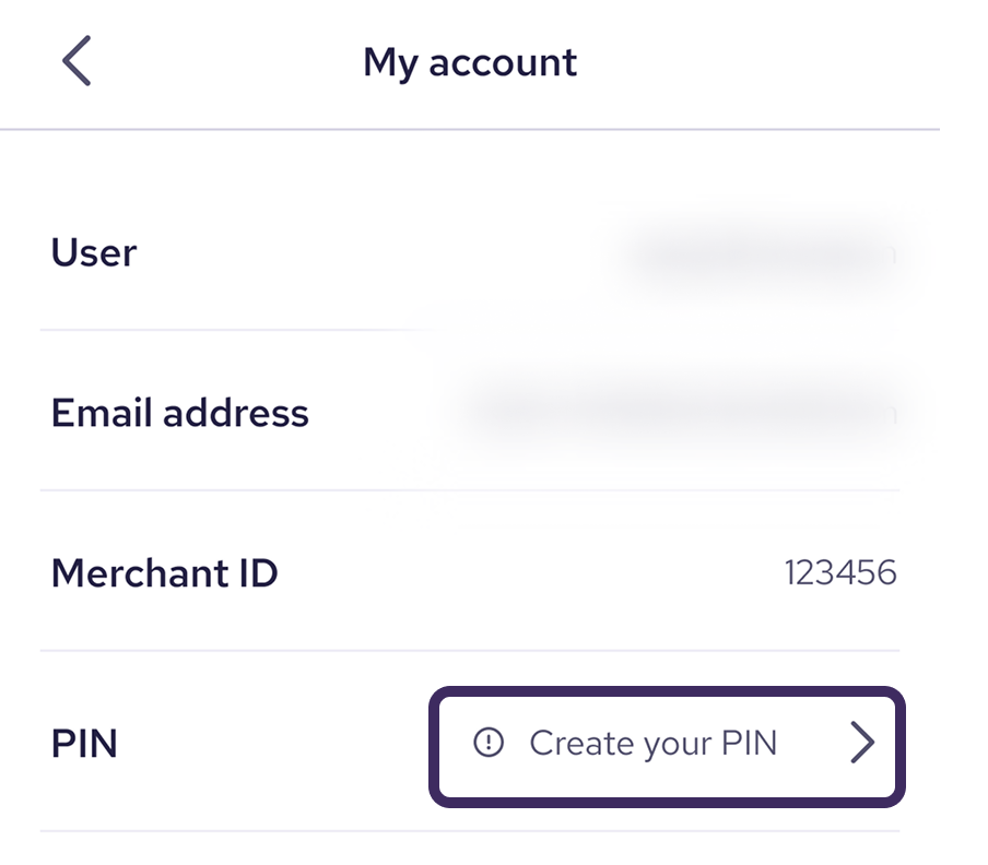 Create your PIN