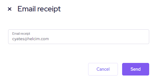 Email receipt with address populated