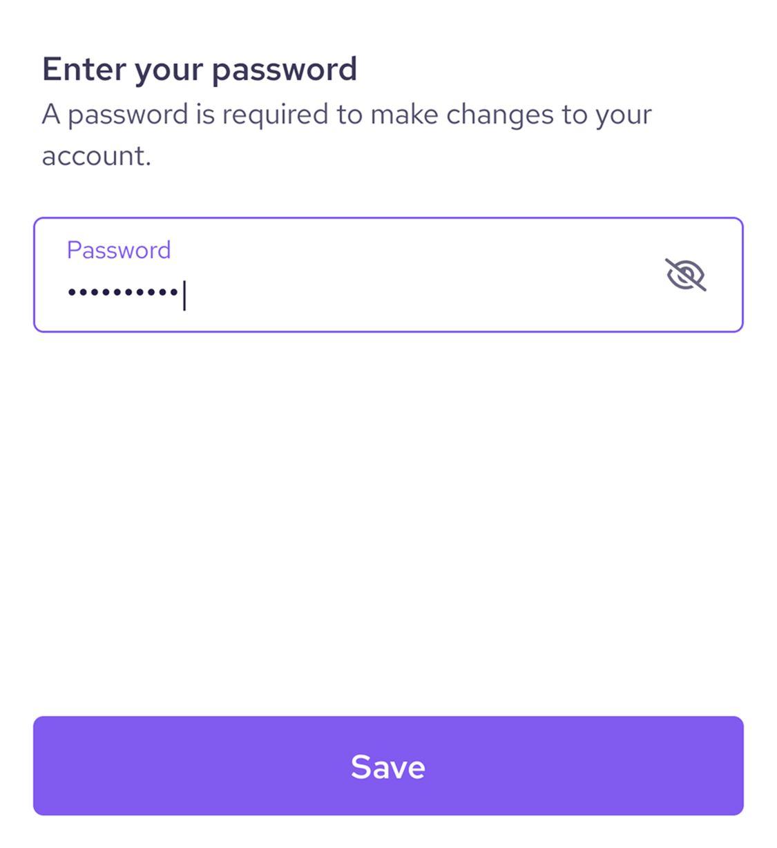 Enter password field