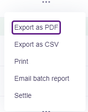 Export as PDF selected