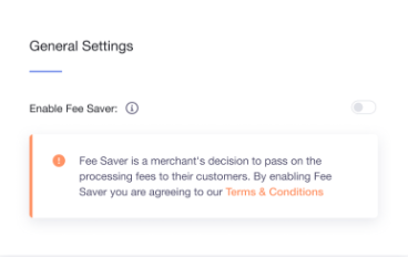 Settings, fee saver update