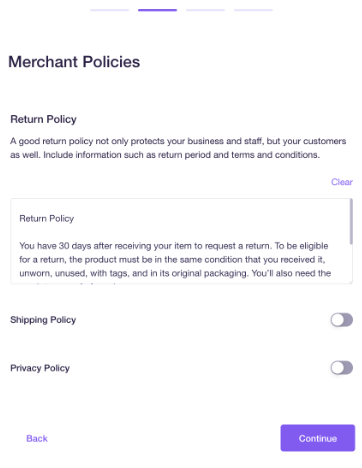 merchant policies