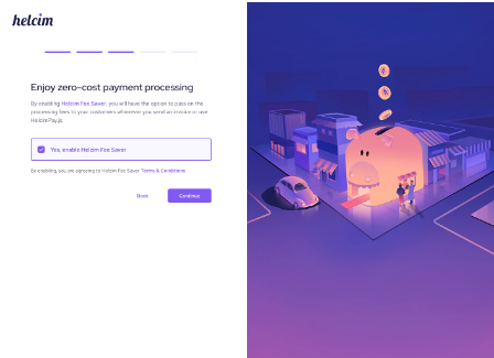 Onboarding wizard Fee Saver Selection