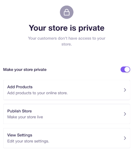 Your store is private