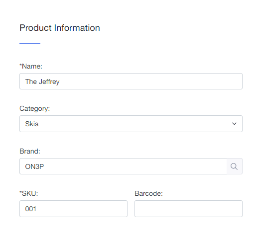 product information form