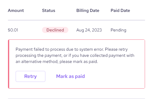 retry declined payment
