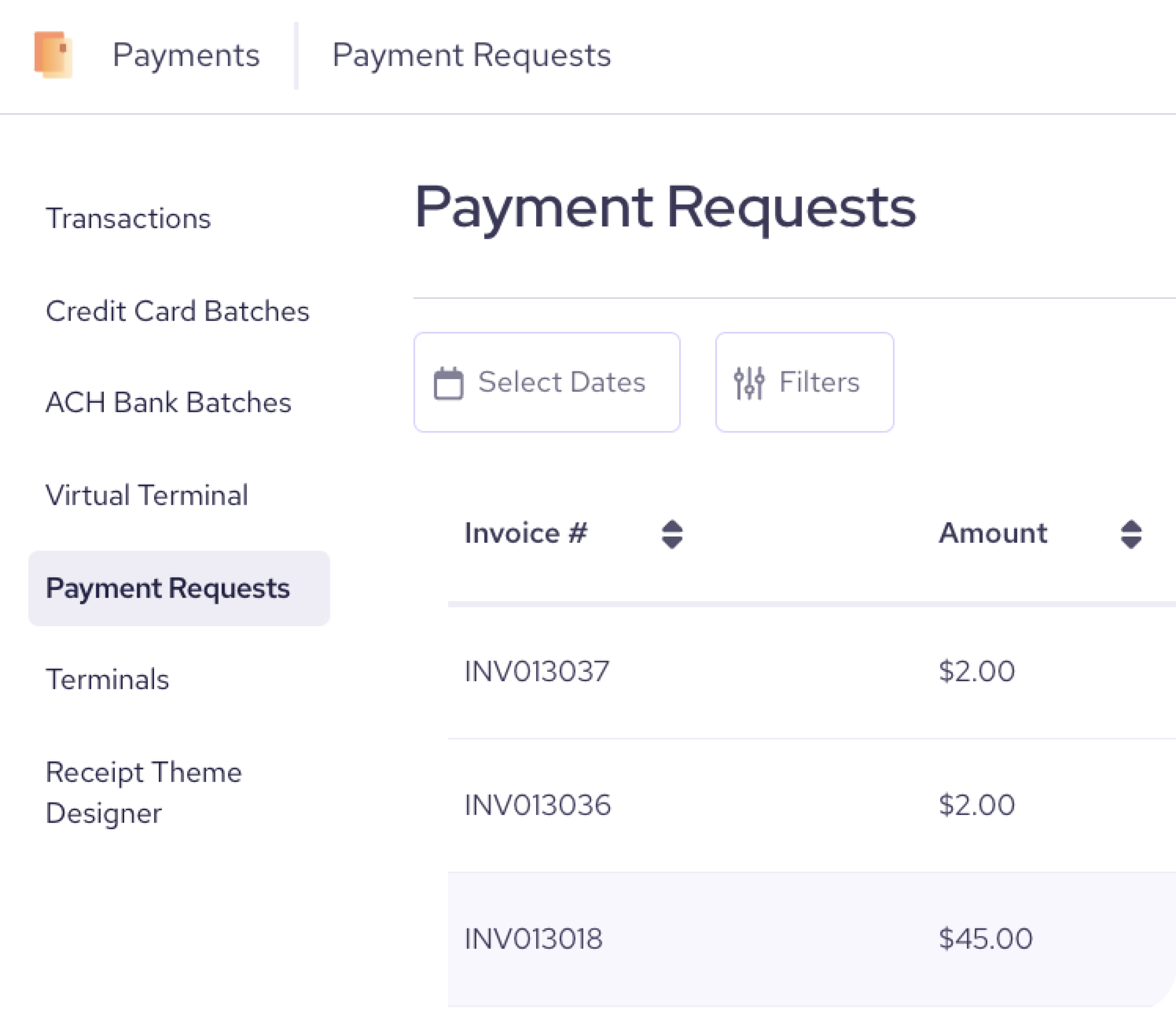 Navigate to Helcim Payment Requests