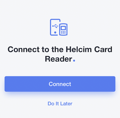 connect to the Helcim Card Reader