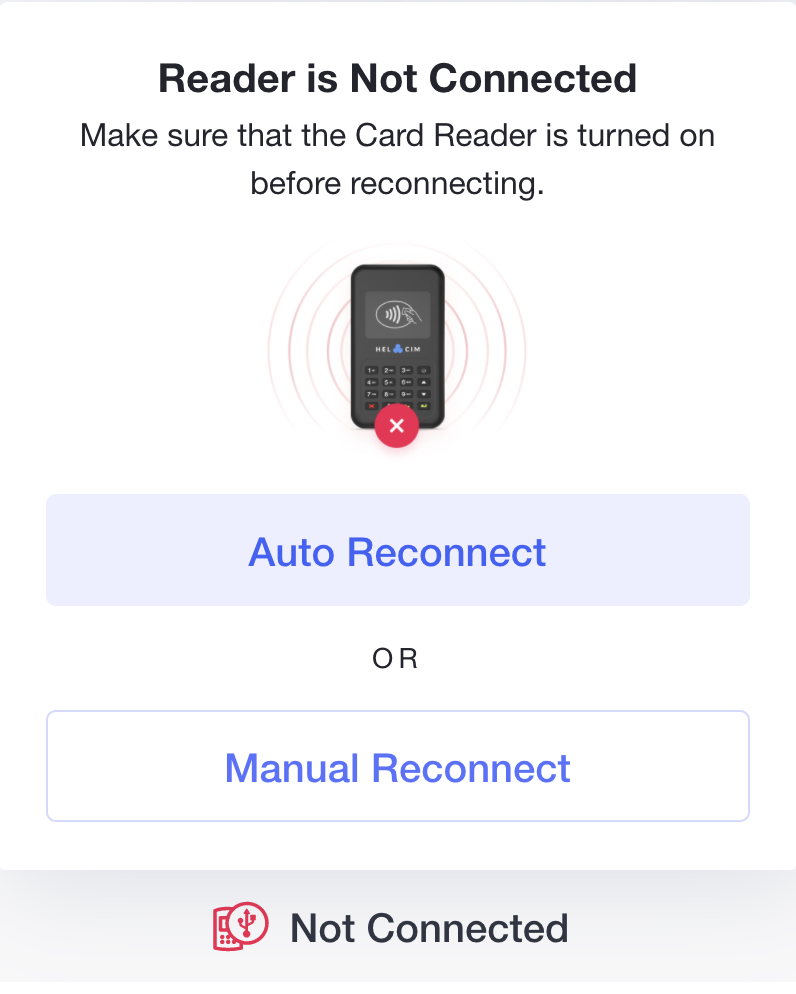 Reader is not connected