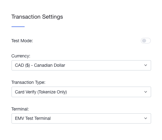 transaction settings