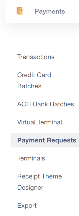 payment requests in menu