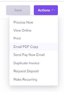 email Helcim invoice PDF copy