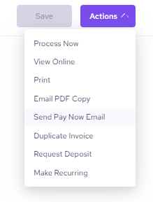 Send Pay Now Helcim invoice through email