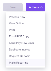 Make recurring Helcim invoices