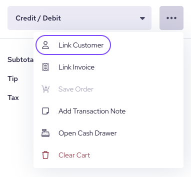 link customer menu option