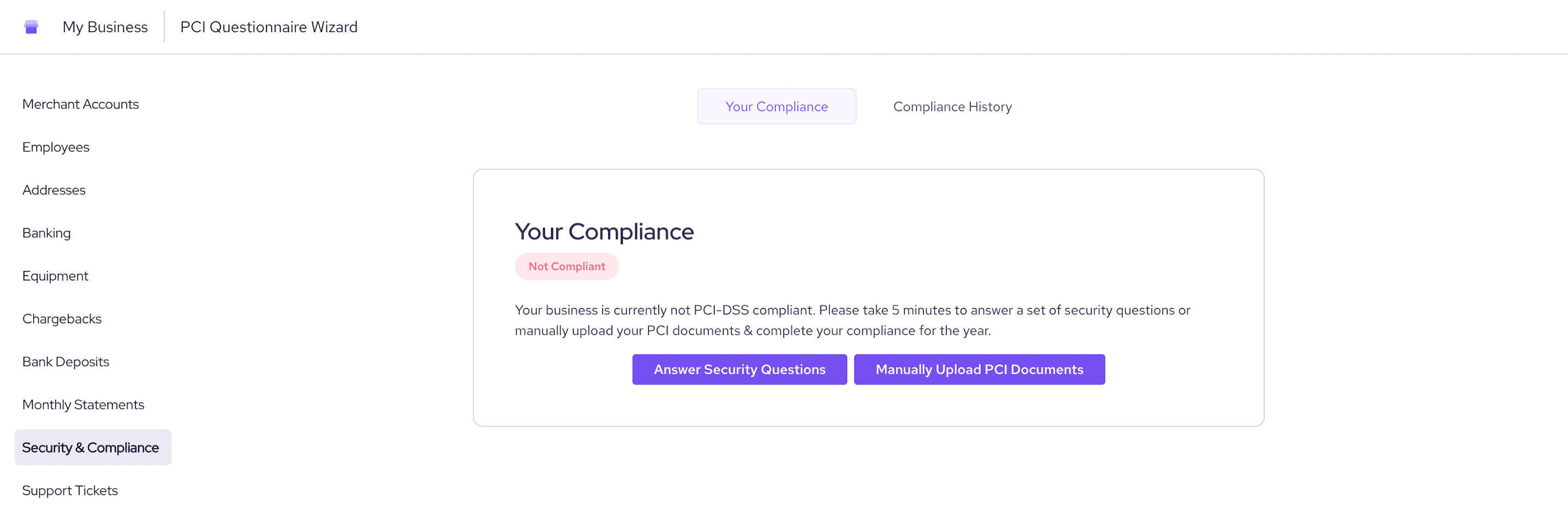 your compliance screen