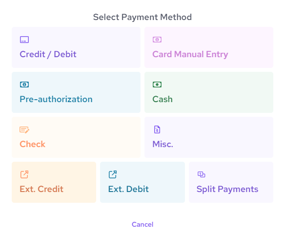 Select payment method