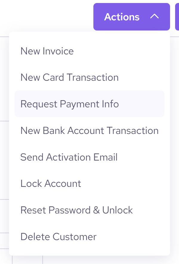 Request payment info for ACH in Helcim