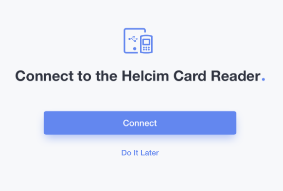 connect to the Helcim Card Reader button