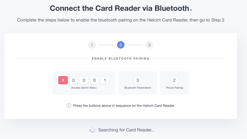 Connect the Helcim Card Reader via Bluetooth