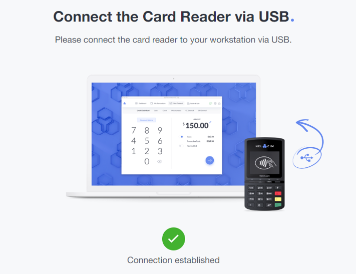 connect the card reader via usb
