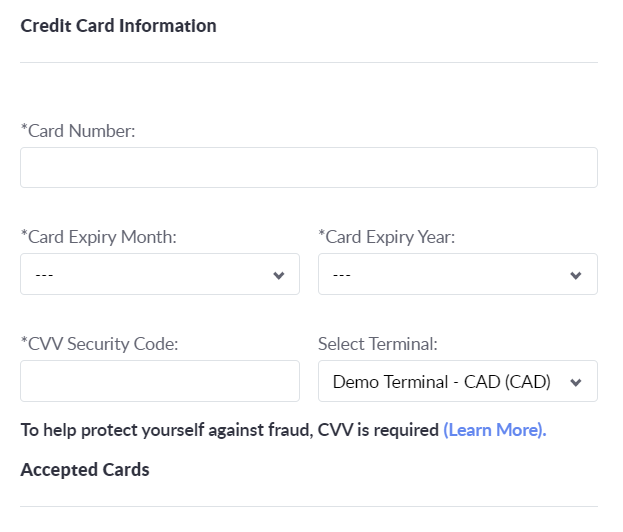 credit card information
