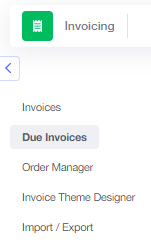 invoicing menu