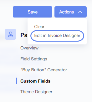 edit in invoice designer