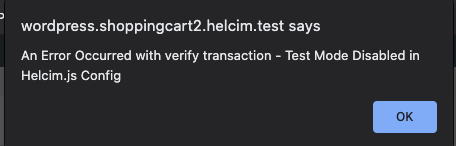 an error occurred with verify transaction