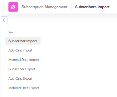 subscription management subscriber import
