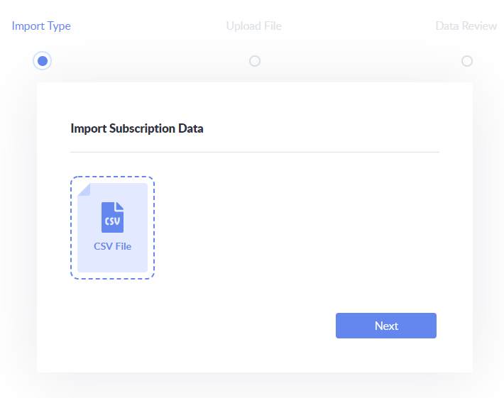 import subscription data